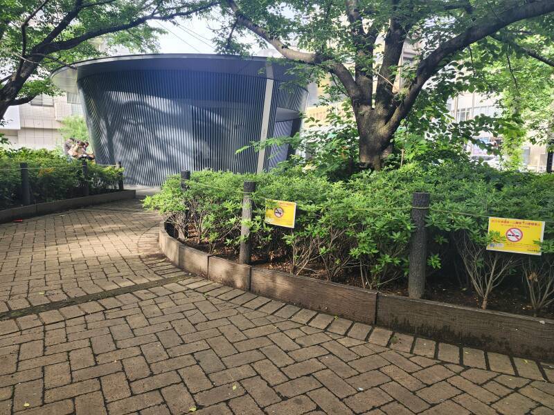 Exterior of Jingō Dōri Public Toilet known as 'Amayadori'.