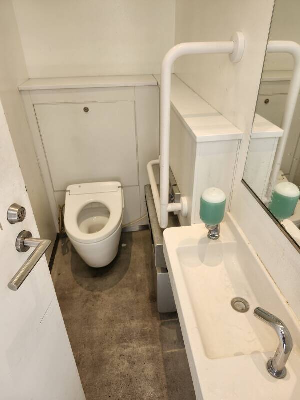 Interior of single-user toilet at Ebisu Station Public Toilet.