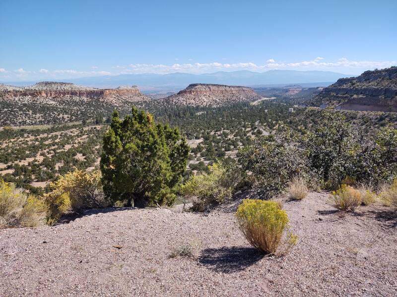 Climbing the mesa to Los Alamos, looking back toward Santa Fe.