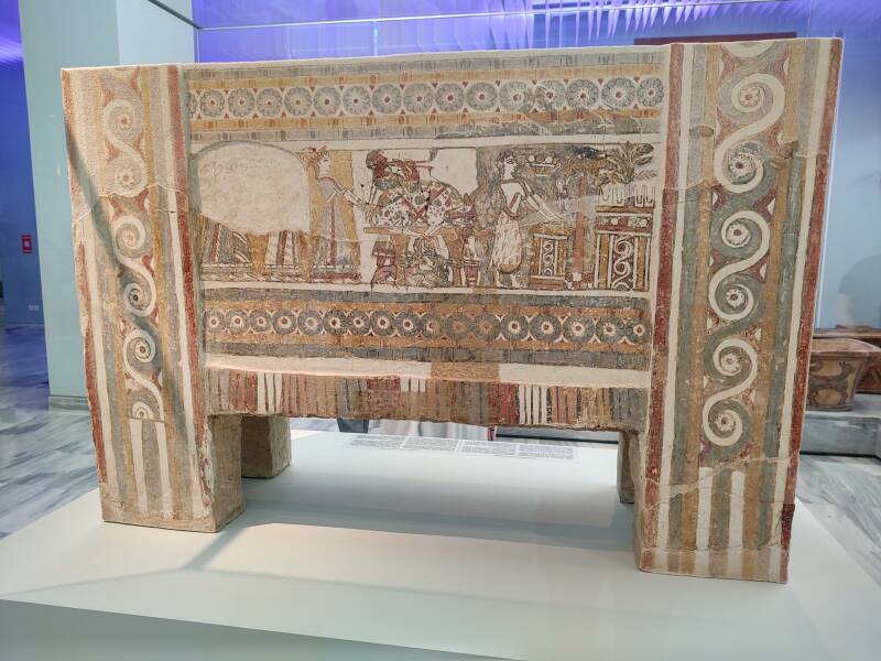 Agia Triada sarcophagus in the Heraklion Archaeological Museum.