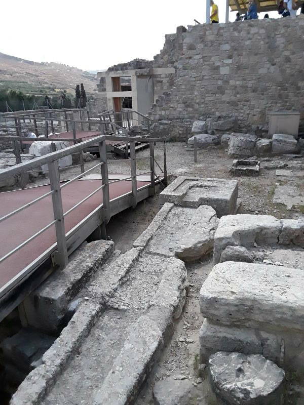 Storm water drains at prehistoric site of Knossos, outside Iraklia in Crete.