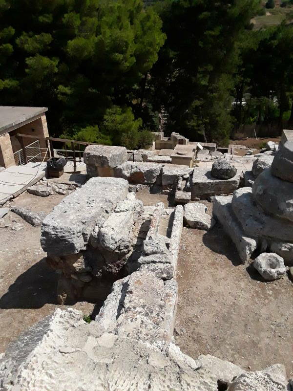 Separate wastewater and storm water drains at prehistoric site of Knossos, outside Iraklia in Crete.