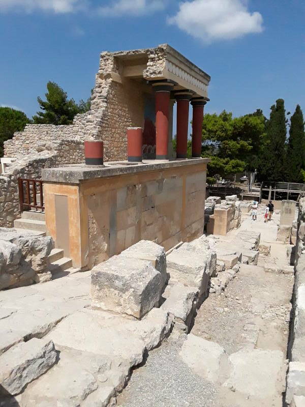 Arthur Evans's imaginative reconstructions at the prehistoric site of Knossos, outside Iraklia in Crete.