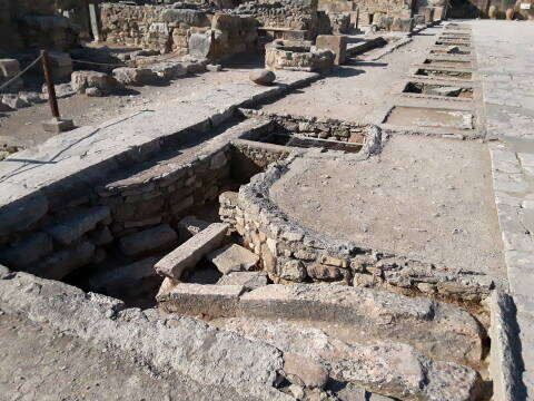 Plumbing features at Phaistos palace complex.