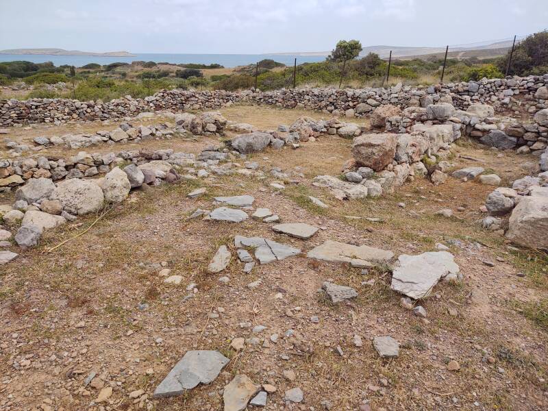 View toward the sea in the Minoan port city of Roussolakkos.