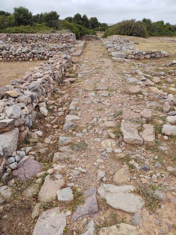 Drain line running along one of the main streets in the Minoan port city of Roussolakkos.