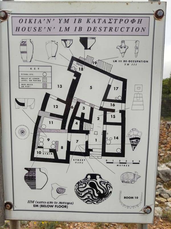 Plan of House N in the Minoan port city of Roussolakkos.