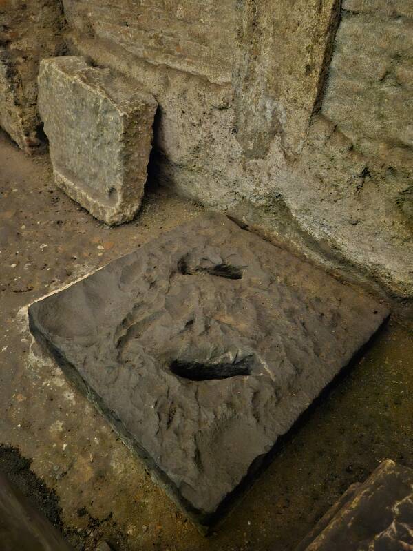 Drains just outside the Mithraeum.