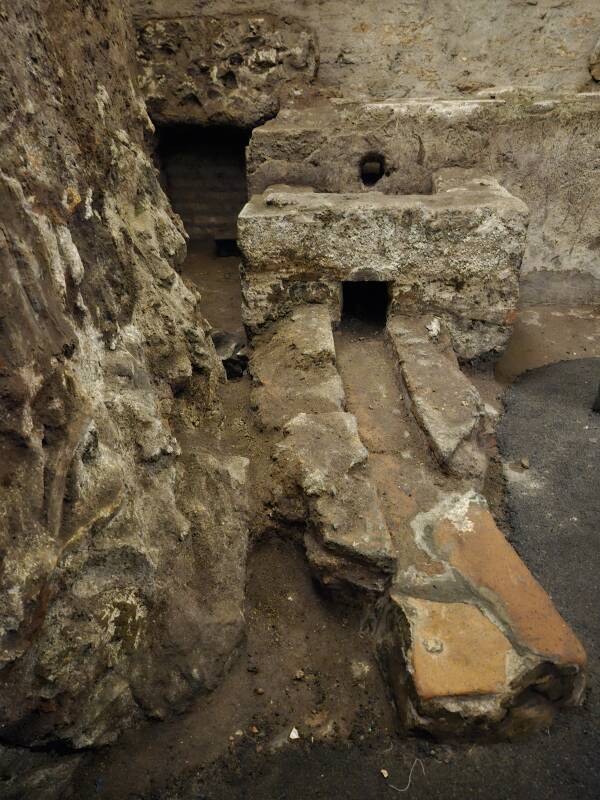 Drains just outside the Mithraeum.