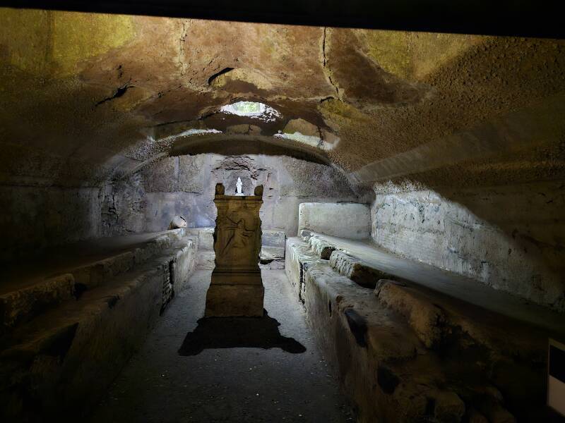 View down the length of a Mithraeum