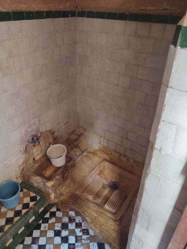 Squat toilet at the Bou Inania madrasa in Fez.