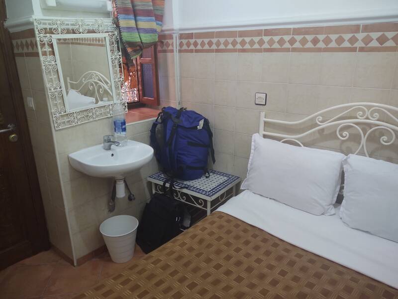 Sink in my room in Hôtel Atlas in Marrakech.