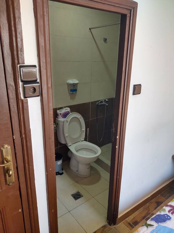 My bathroom at Hôtel Fuentes in Tangier.