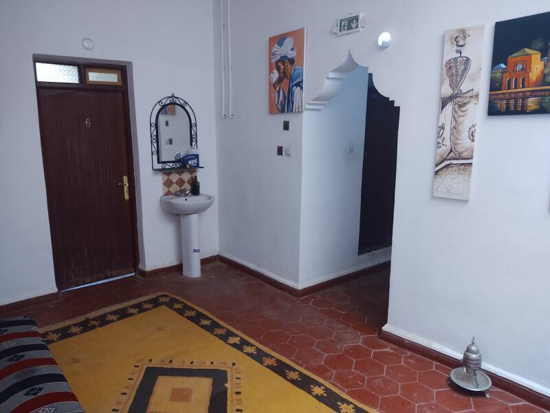 Sink at Karim Sahara guesthouse in Zagora.