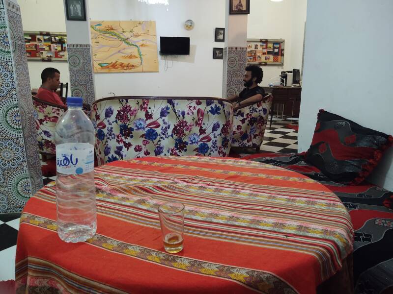 Zellij tiles at Karim Sahara guesthouse in Zagora.