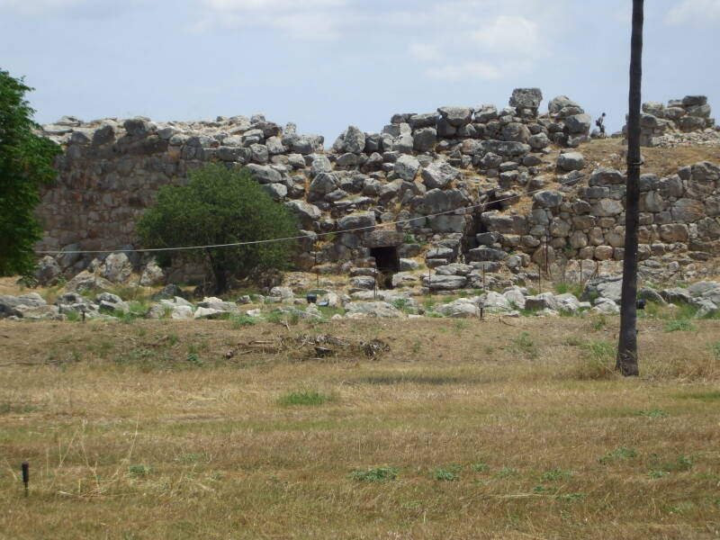 Massive exterior stone walls of Tiryns.