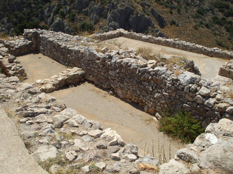 Royal chamber in the main palace at Mycenae.