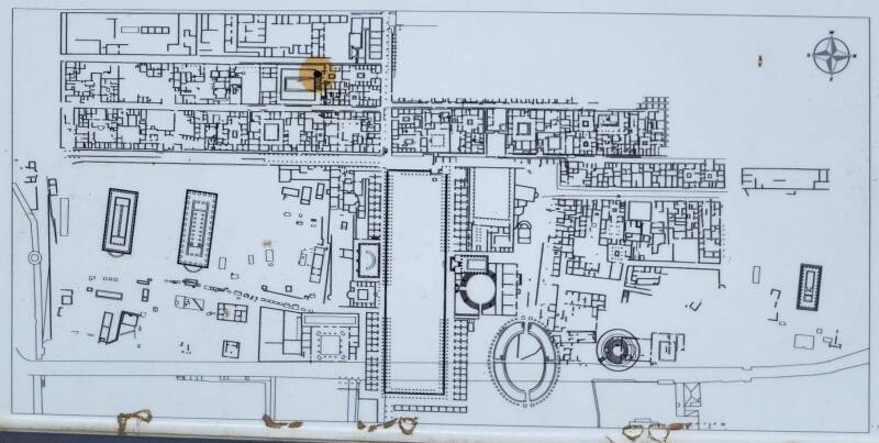 Map showing the location of the house with the large swimming pool.