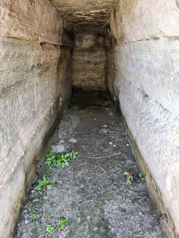 Drainage line running beneath the city wall.