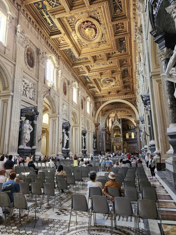 Interior of Lateran Basilica and the attached Lateran Palace.