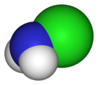 Chloramine molecule, NH2Cl.