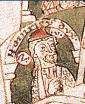 Contemporary depiction of Henry the Lion from the Historia Welforum, from https://commons.wikimedia.org/wiki/File:JindraLev.jpg