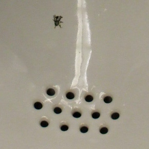 Amsterdam airport urinal, detail showing the picture of the fly.