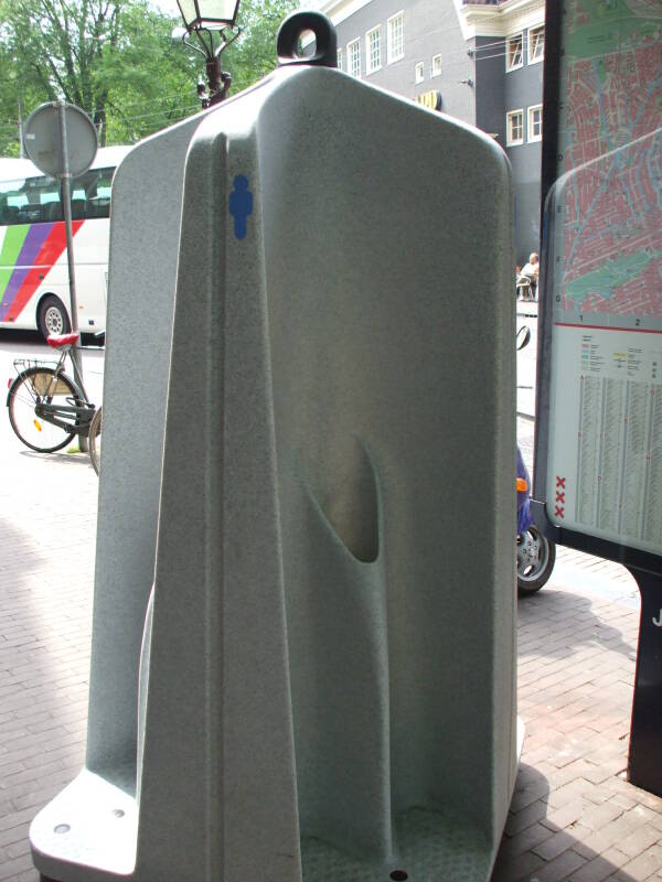 Modern portable urinal in Amsterdam.