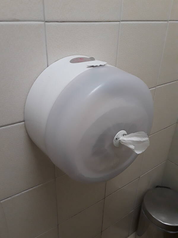 Large toilet paper roll in Athens.
