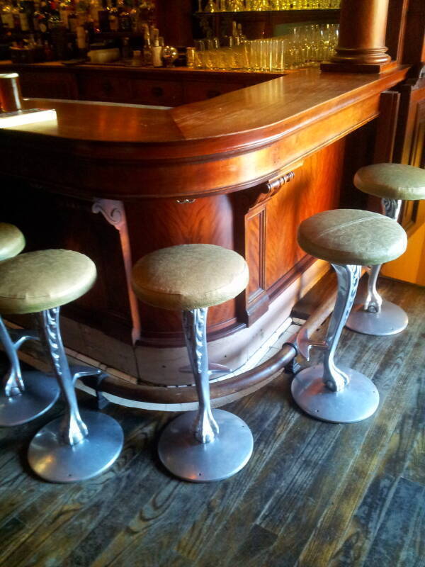 The bar is lined with a urinal at the Comstock Saloon in San Francisco.