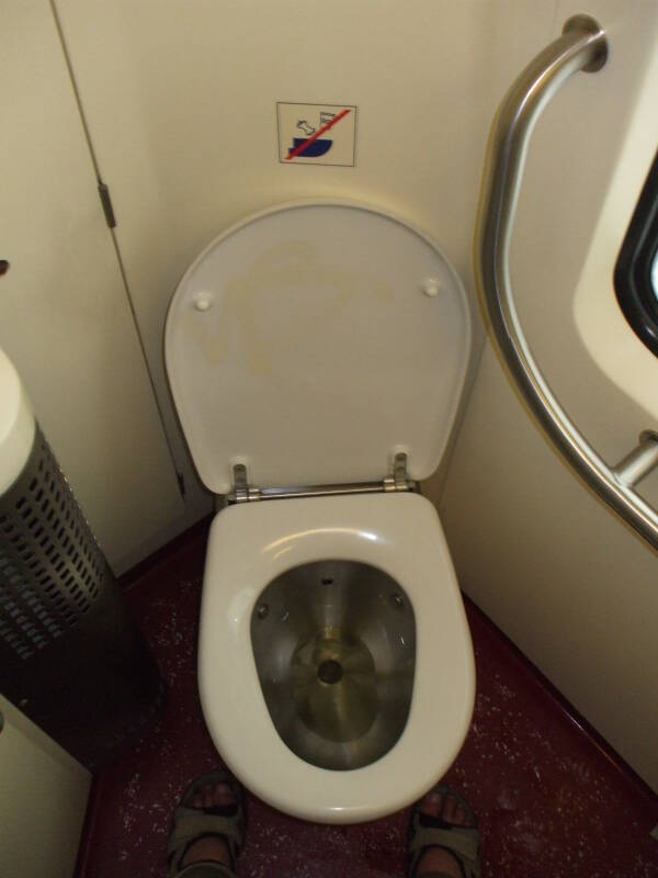 Belgian Thalys high-speed train toilet.