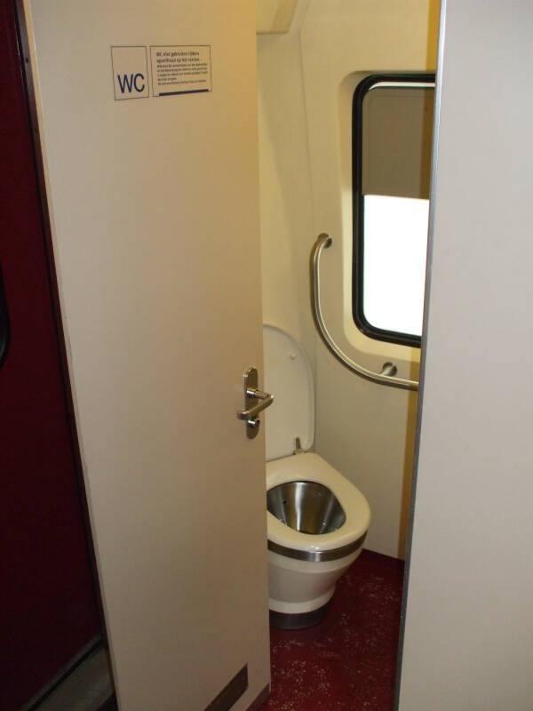 Belgian Thalys high-speed train toilet.