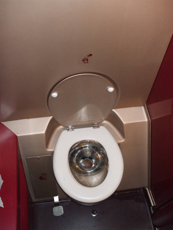 Toilet on board Belgian Thalys train.