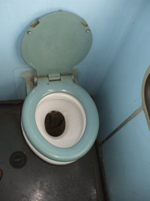 Toilet on a train crossing Bulgaria from Istanbul to Bucharest.