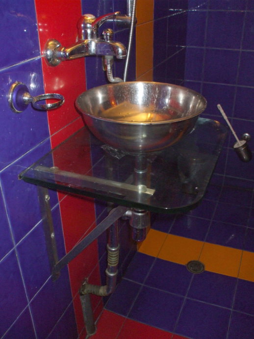 Vessel sink at Be My Guest hostel in Sofia.