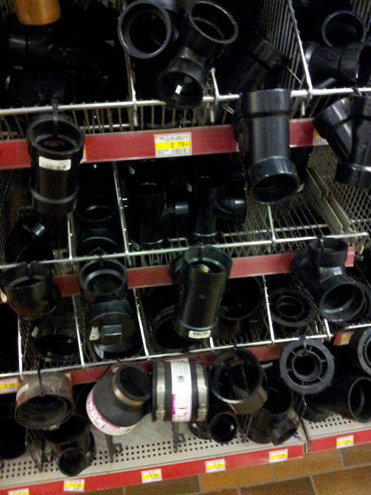 Non-metric PVC pipe in an Ace Hardware in Ottawa.