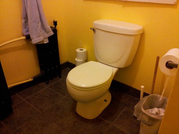 Toilet in the Ottawa Backpacker's hostel in Ottawa.