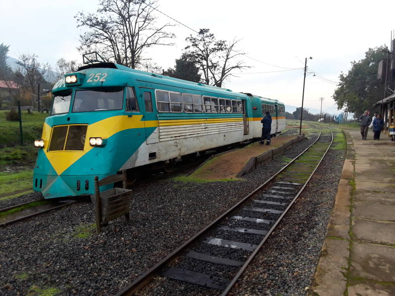 Buscarril narrow-gauge train from Talca to Constitución.