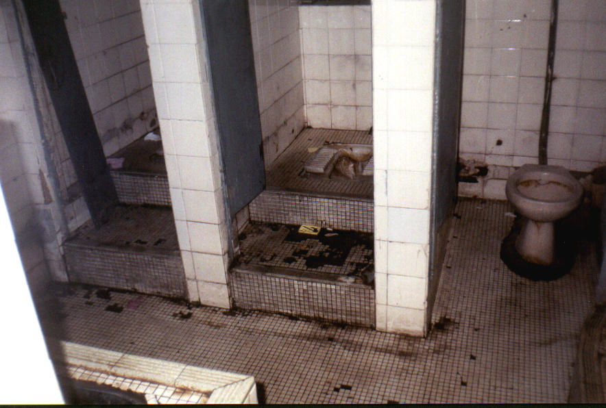 Public toilets inside the Chungking Mansions, Hong Kong.