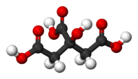 Chemical diagram of citric acid.