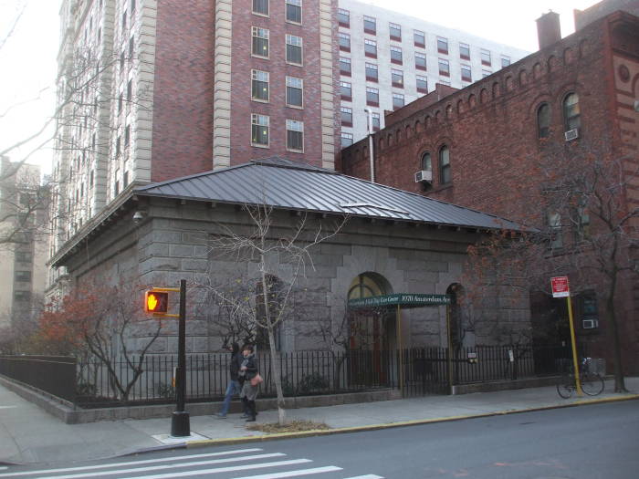 Croton Aqueduct gate house along Amsterdam at 113th Street, now a adult day care center associated with and connected to housing for the elderly.