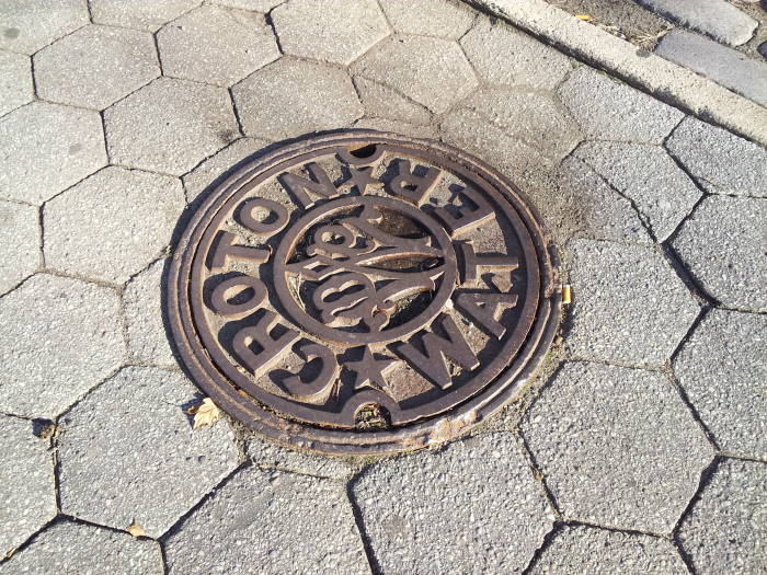 Croton Aqueduct manhole cover along 5th Avenue in Manhattan.
