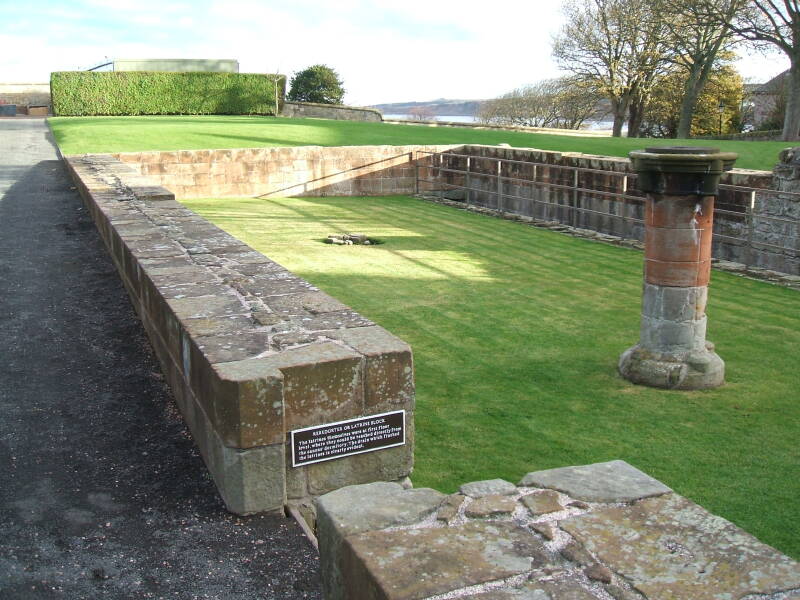 Reredorter, medieval toilet, at Abbey of Saint Andrews, Scotland.