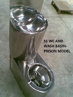 Stainless steel toilet and wash basin for prisons Fabrimech.