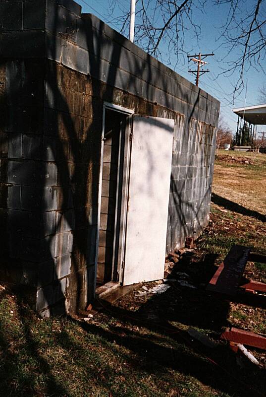Exterior of early 1960s fallout shelter in 1995.