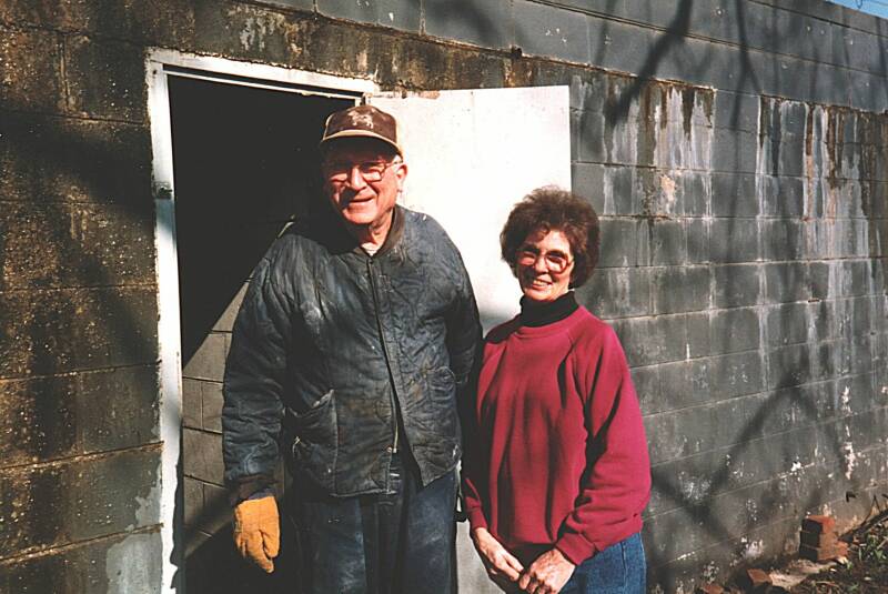 Exterior of early 1960s fallout shelter in 1995.