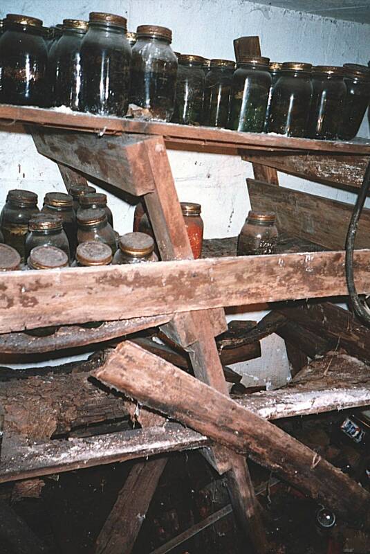 Interior of early 1960s fallout shelter in 1995.