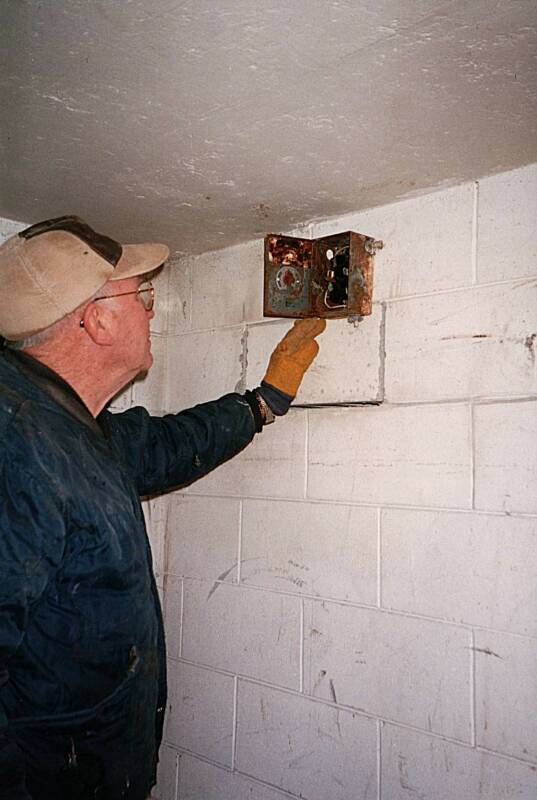 Interior of early 1960s fallout shelter in 1995.