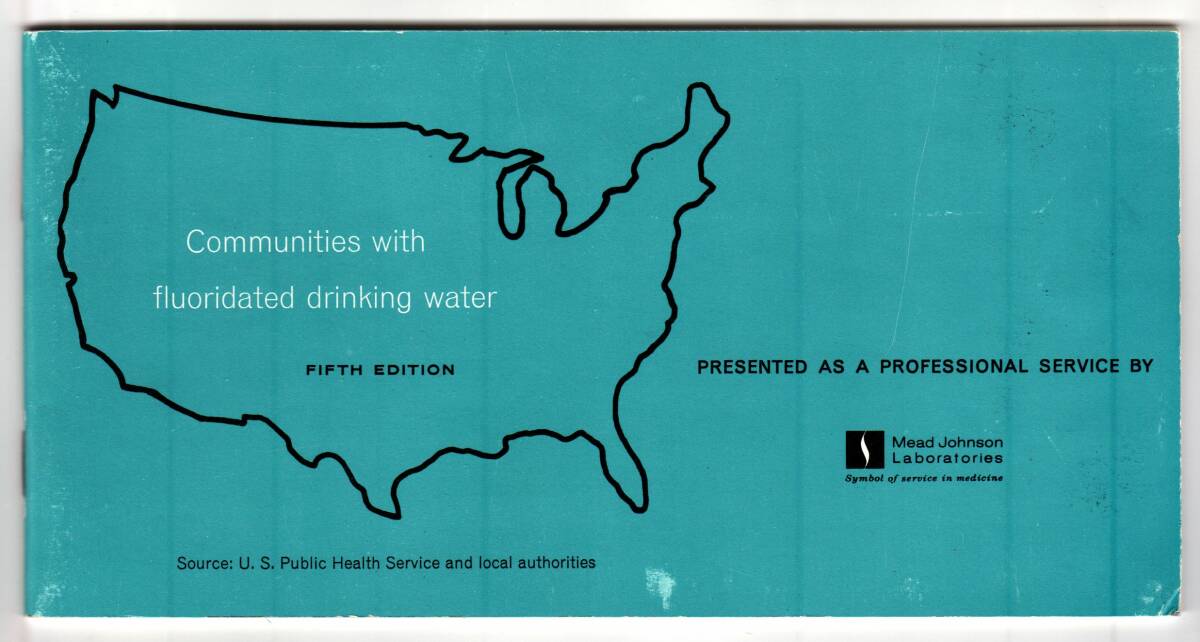 Mead Johnson 1964 booklet listing municipal water fluoridation.