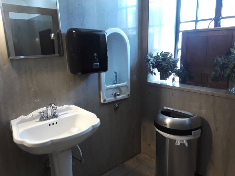 Sink and water fountain at The Folger Library in Washington DC, USA.